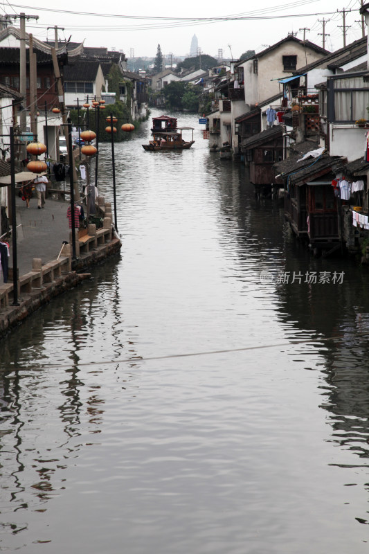 江南水乡古镇临水古建筑景观