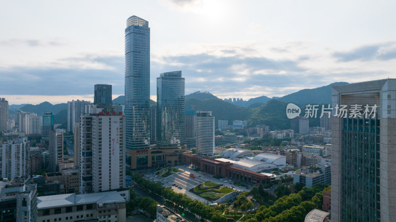 贵州省贵阳市老城区多角度航拍