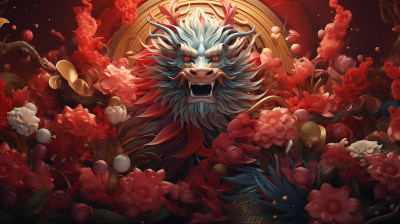 龙年古风舞台大屏背景 龙年古风舞台大屏背景