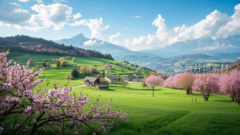 春暖花开美丽乡村 大场景