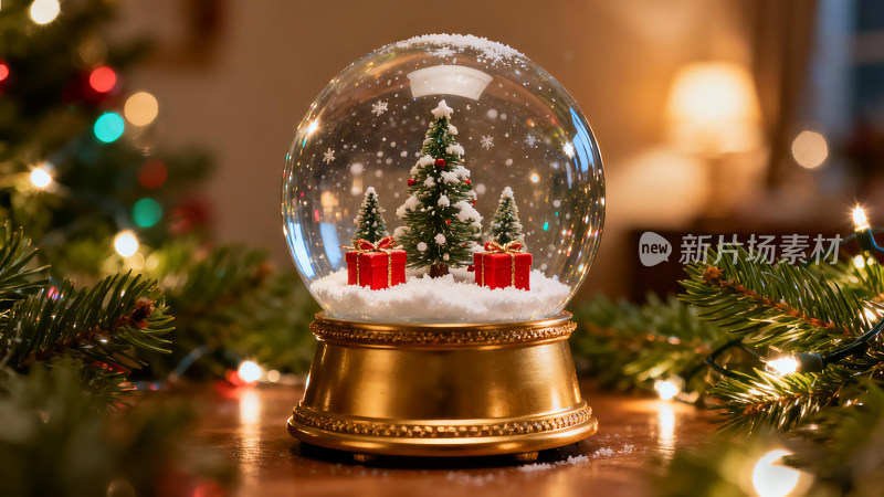 圣诞主题水晶球装饰