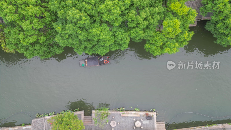 航拍浙江嘉善西塘古镇景区5A景区