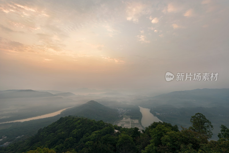 广州增城师爷山日落风光