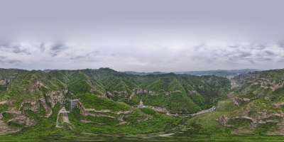 航拍山西阳泉娘子关和藏山