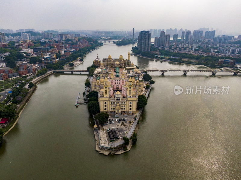 福建福州城市风光建设航拍摄影图