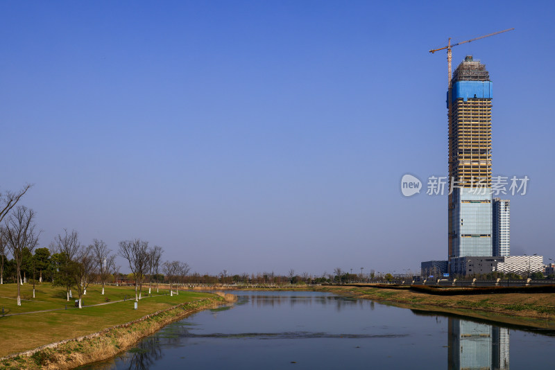 浙江海宁蓝天下建设中的建筑景观