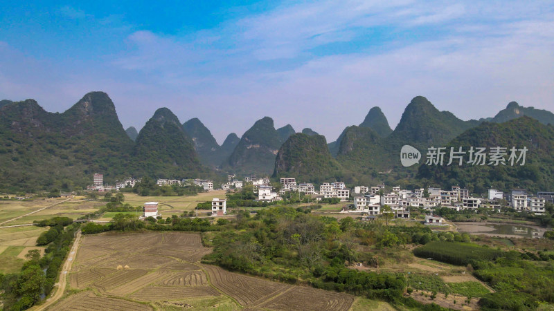 航拍广西桂林山水甲天下