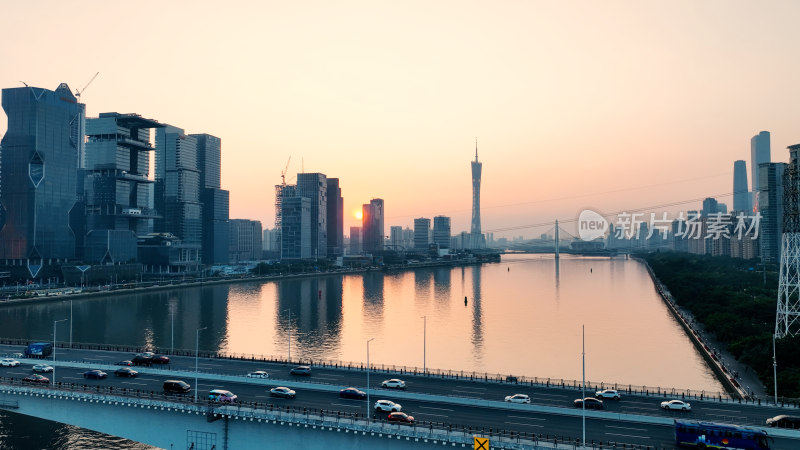 广州航拍广州塔城市地标建筑风光广东宣传片