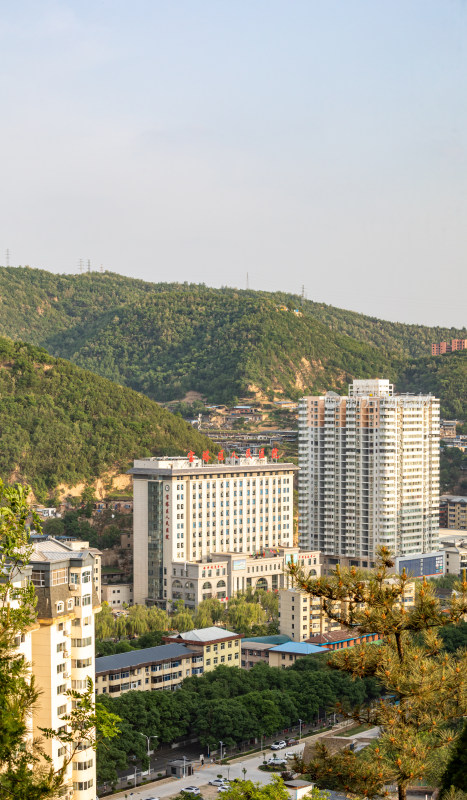 陕西延安宝塔山城市建筑景观