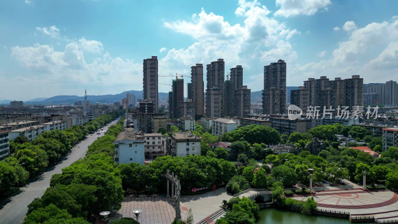 航拍新余城市风光新余大景