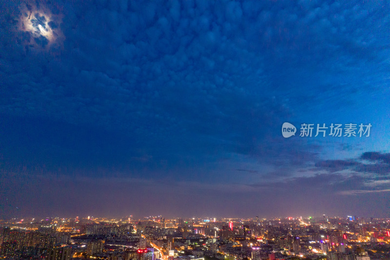 安徽合肥城市夜景航拍图