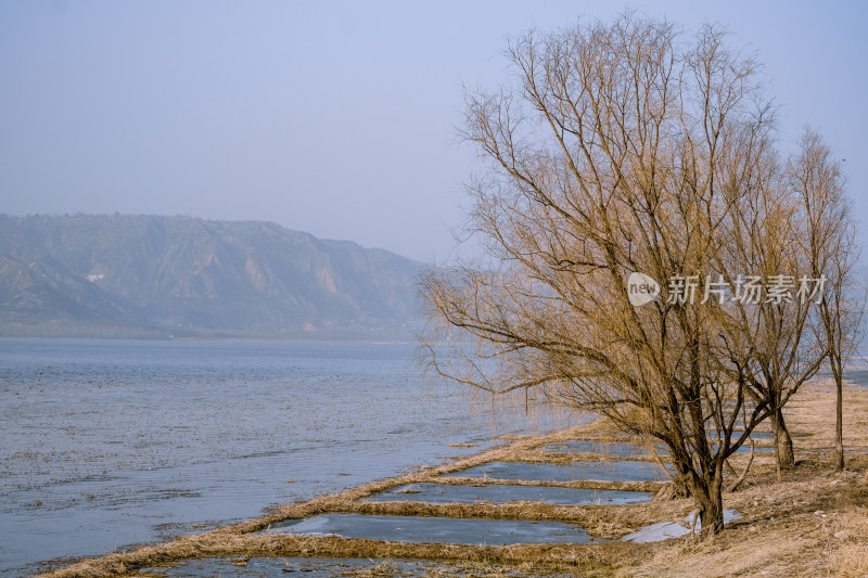 冬天三门峡陕州公园黄河风光