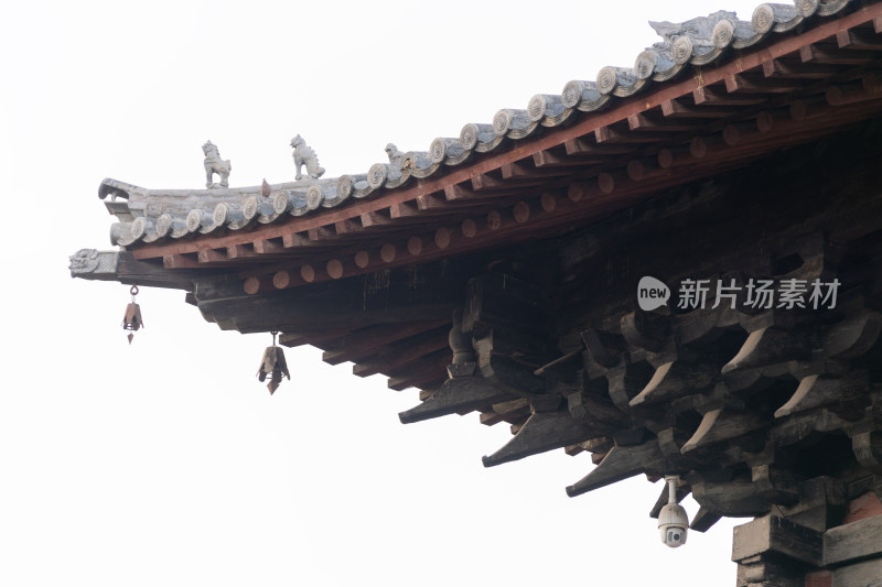 山西大同辽金古建善化寺三圣殿斗拱细节