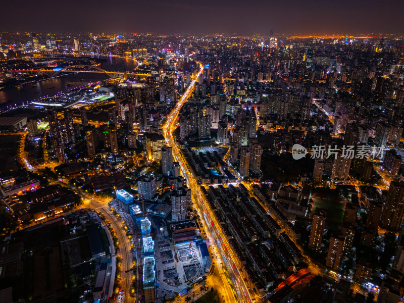 航拍上海魔都夜景