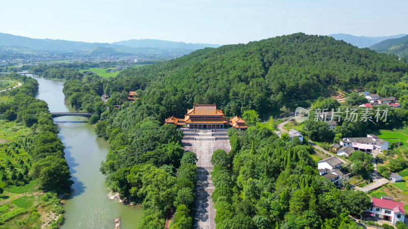 航拍湖南株洲炎帝陵5A景区