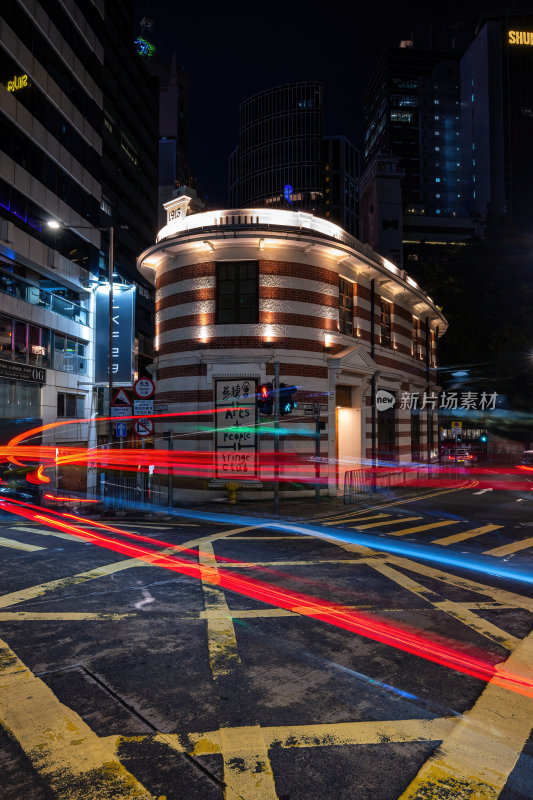 香港维多利亚港CBD中环夜景繁华都市