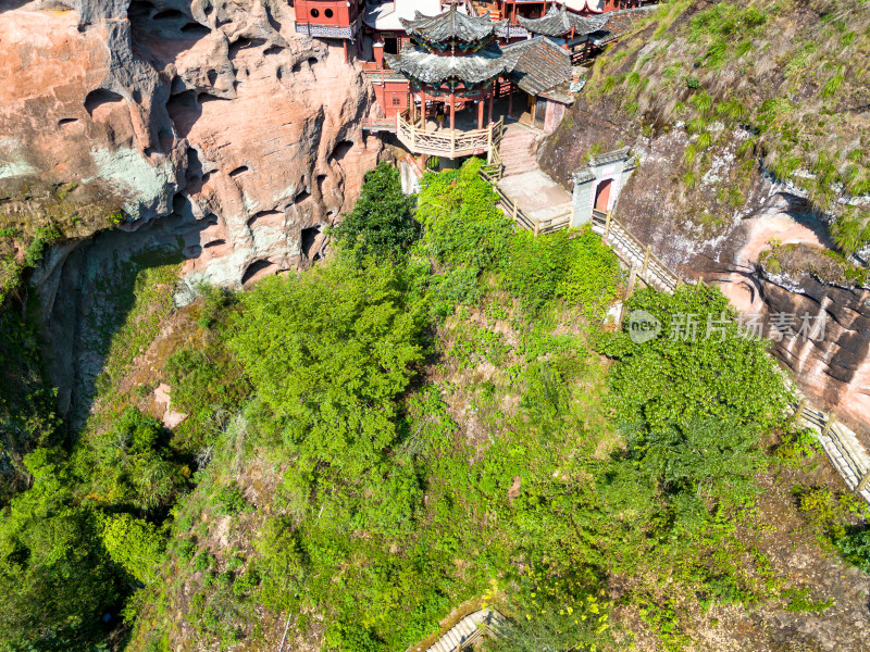 三明泰宁大金湖甘露寺航拍图