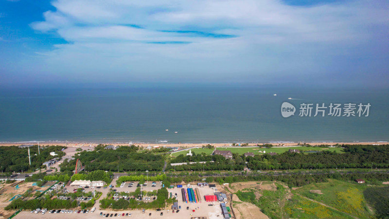 大海海浪沙滩风景山东日照万平口海滨风景区