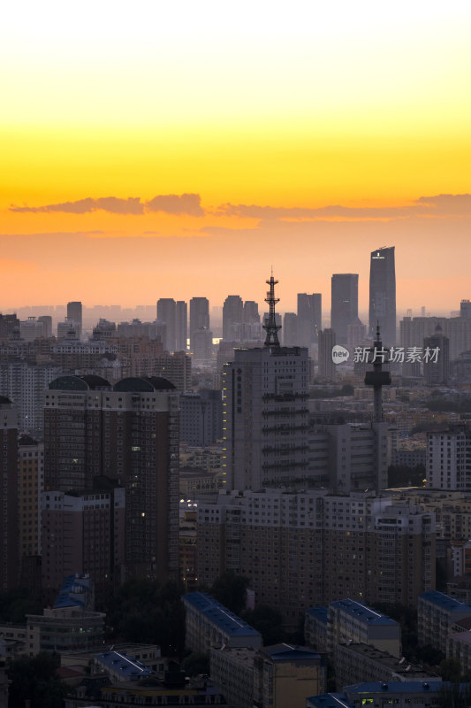 哈尔滨夜景地标性建筑龙塔