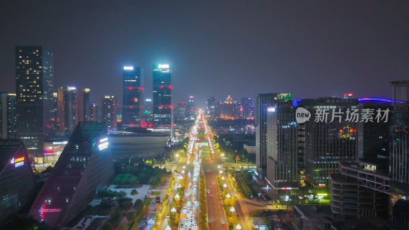 成都天府新城成都CBD天府大道夜景摄影图