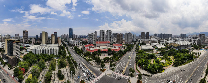 福建莆田城市风光航拍全景图