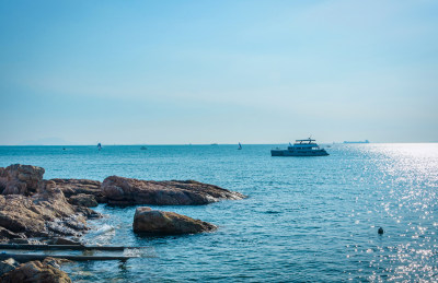 香港赤柱海湾港口海上游轮游船