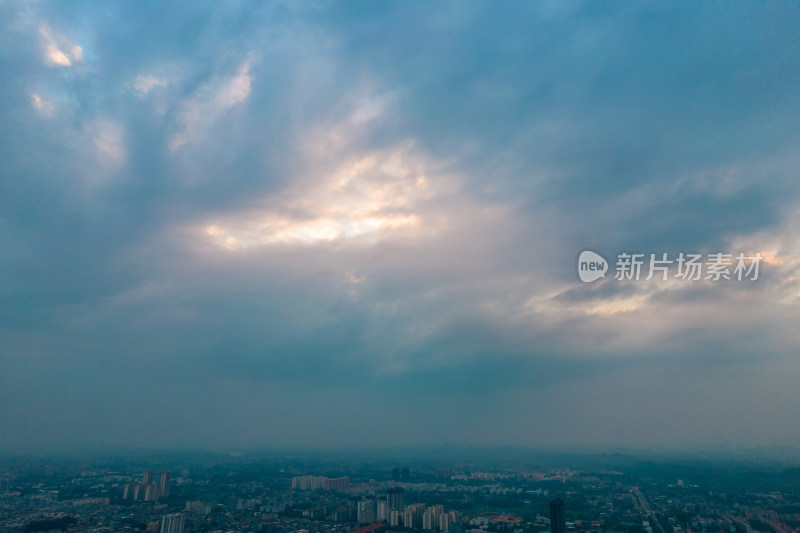 广西钦州城市大景航拍摄影图