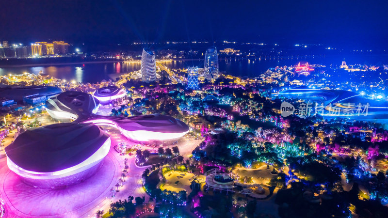 海南海花岛夜景航拍