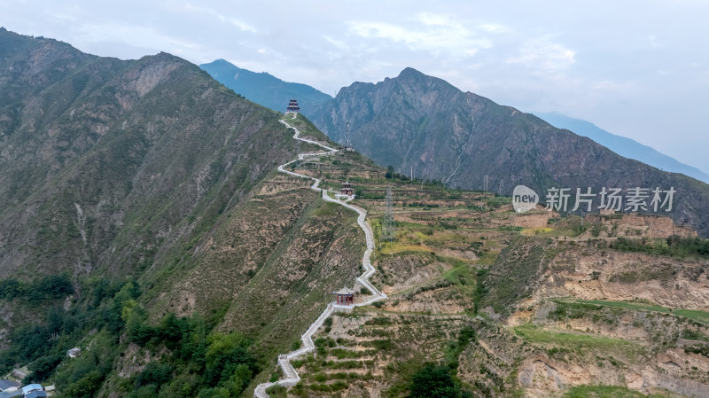 甘南舟曲县城建设及周边环境航拍