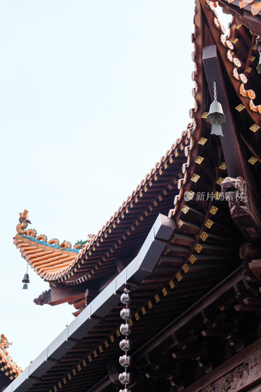 佛教佛寺建筑屋檐-长沙古开福寺