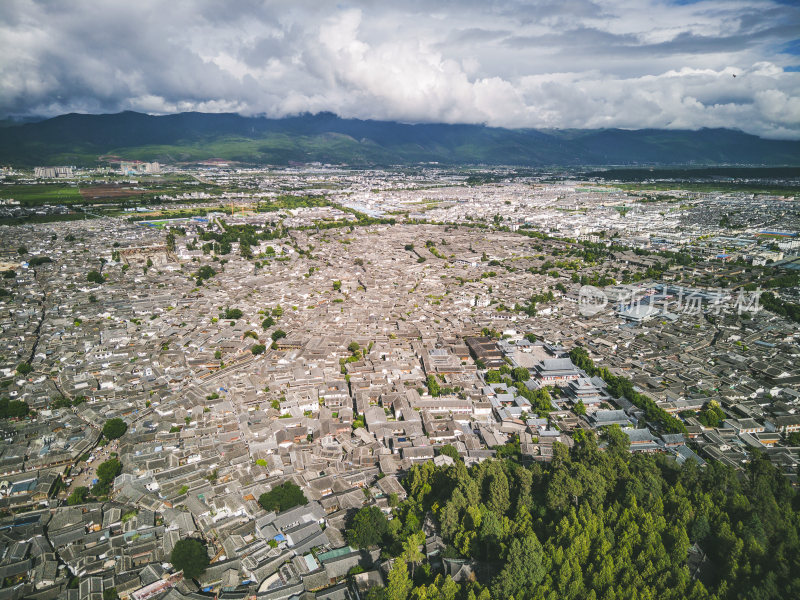 云南丽江市古城区-航拍丽江古城建筑