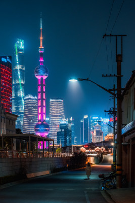 上海夜景 陆家嘴夜景 金融城 城市晚霞