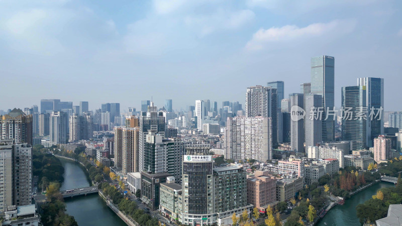 航拍成都锦江区CBD成都大景