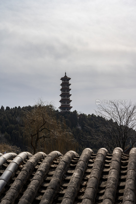 冬季白天山西晋城皇城相府景区古城风光