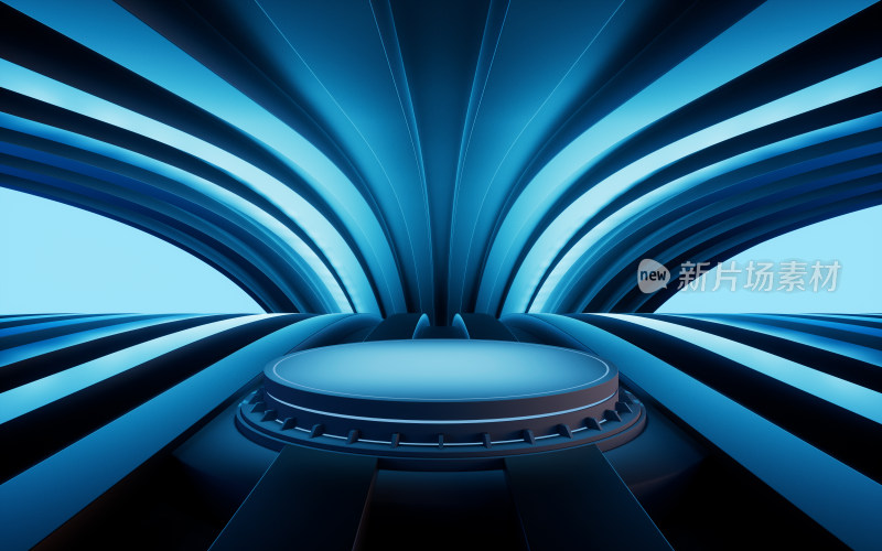 科幻感隧道背景3D渲染