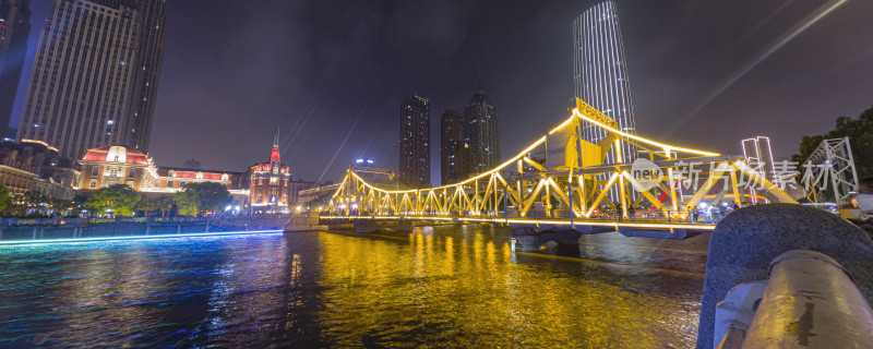 天津海河解放桥夜景