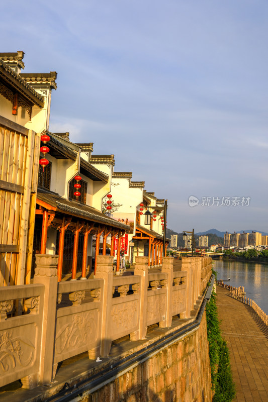 黄山市屯溪河街老街城市风光