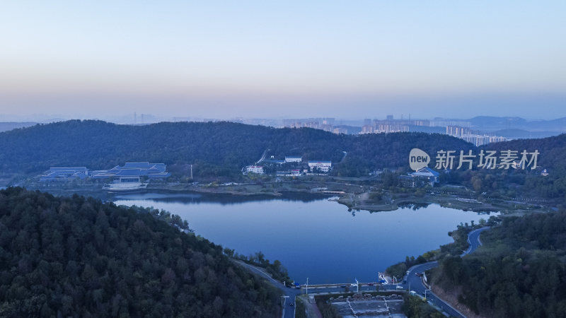 武汉江夏区九峰水库航拍