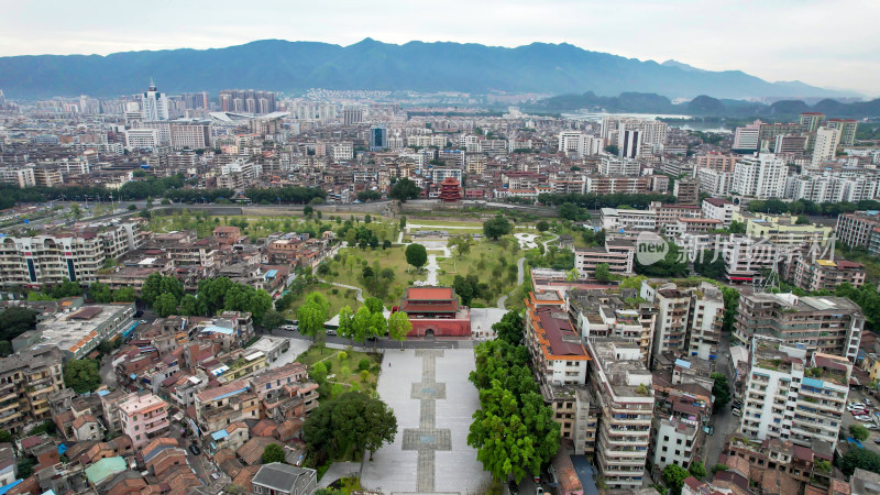 广东肇庆古城墙古建筑航拍