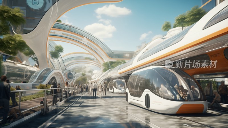 未来科幻科技感未来城市交通汽车概念背景