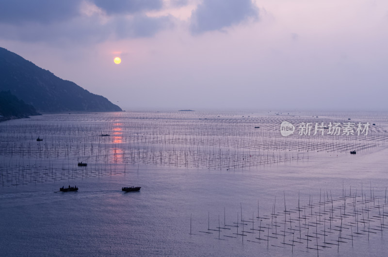 福建宁德霞浦海上日出自然风光