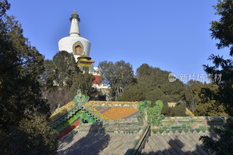 北京北海公园白塔景观