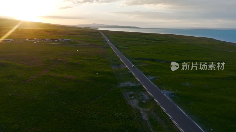 青海湖环湖公路航拍