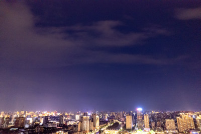 南昌城市夜景灯光航拍图