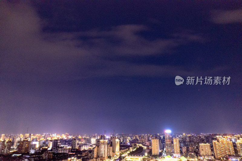 南昌城市夜景灯光航拍图