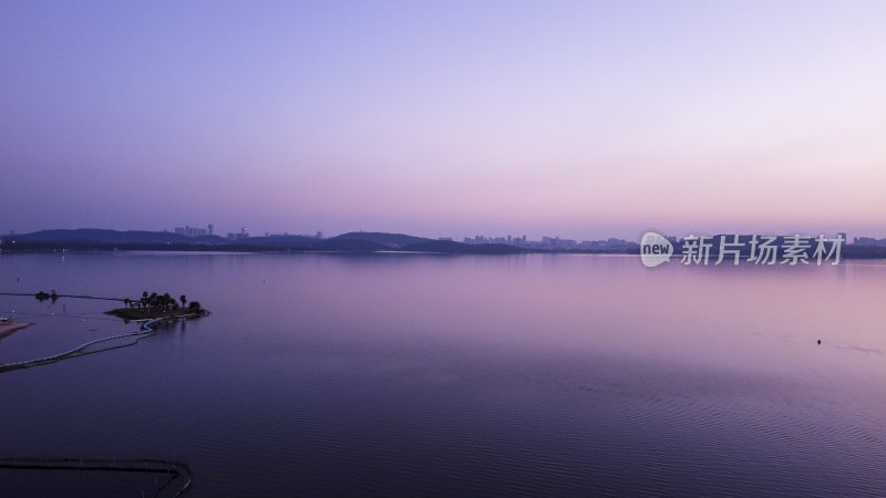 武汉东湖风景区晚霞航拍