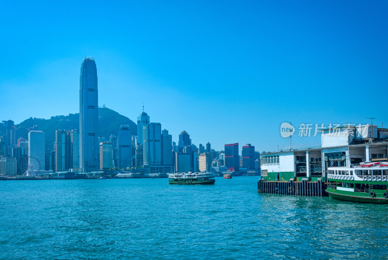香港维多利亚港与中环CBD城市建筑