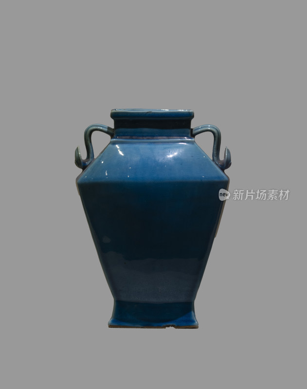 河南博物馆明代嘉靖蓝釉瓷瓶