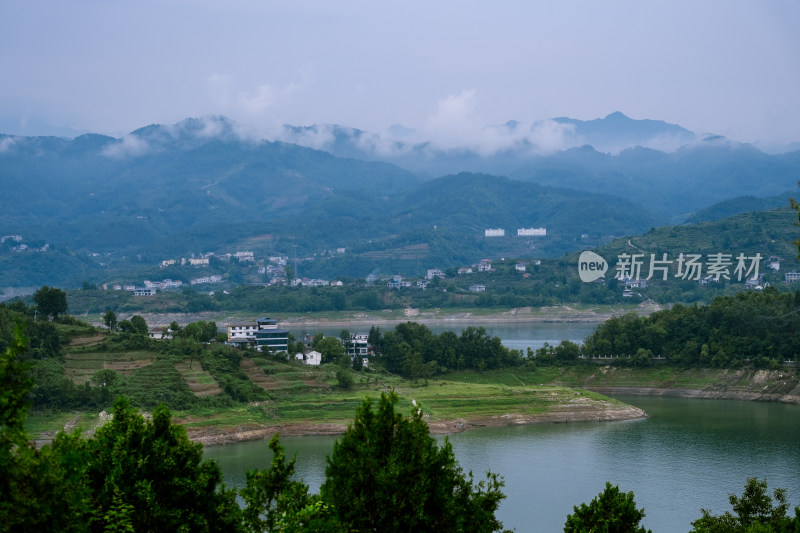 安康瀛湖汉江山水田园风光