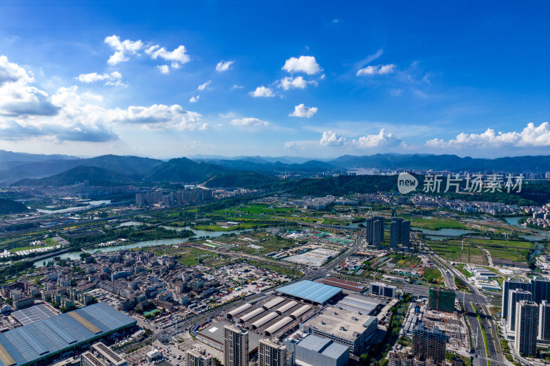 浙江温州新区城市风光航拍摄影图